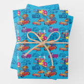 trein en auto inpakpapier vel (In situ)