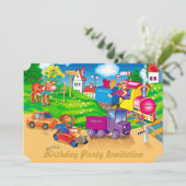 trein en auto kaart (Staand voorkant)