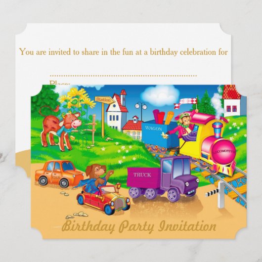 trein en auto kaart (Voorkant / Achterkant)