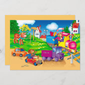 trein en auto kaart (Voorkant / Achterkant)