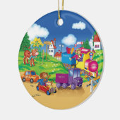 trein en auto keramisch ornament (Links)