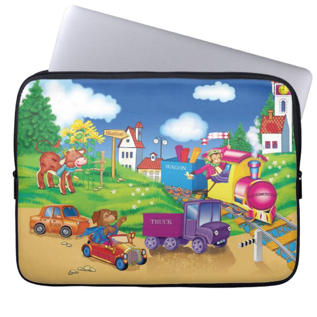 trein en auto laptop sleeve (Voorkant)