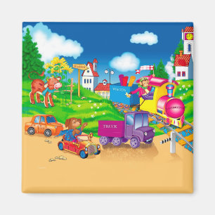 trein en auto magneet