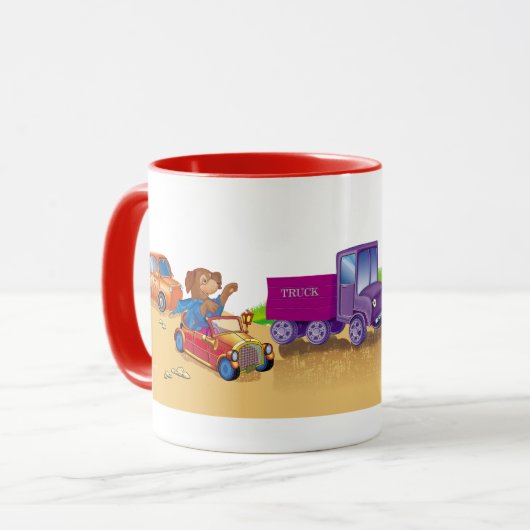 trein en auto mok (Voorkant links)