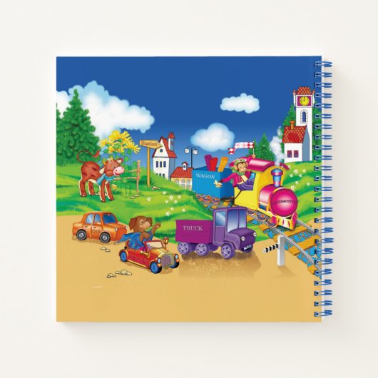 trein en auto notitieboek (Achterkant)