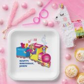 trein en auto papieren bordje (Feest)