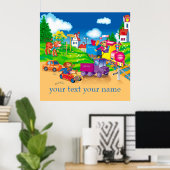 trein en auto poster (Thuiskantoor)