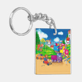 trein en auto sleutelhanger (Voorkant Links)