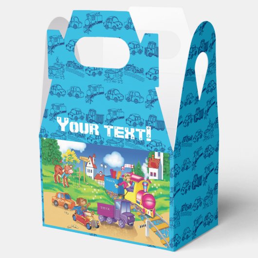 trein en auto voor de jongen bedankdoosjes (Geopend)