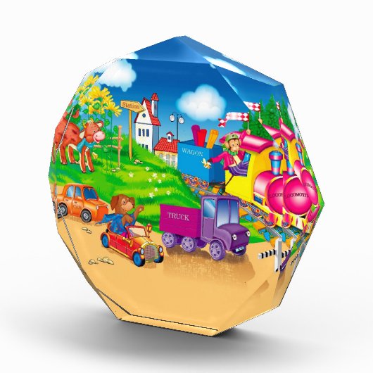 trein en auto voor de jongen fotoblokken (Rechts)