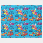 Trein en auto voor de jongen patroon fleece deken (Voorkant (Horizontaal))