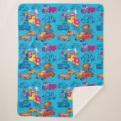 trein en auto voor de jongen sherpa deken (Voorkant)