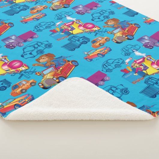 trein en auto voor de jongen sherpa deken (3/4)