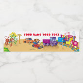 trein en auto waterfles etiket (Enkel label)