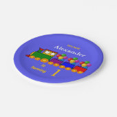 Trein en Ballons van de Verjaardag van de leuke Papieren Bordje (Gekanteld)