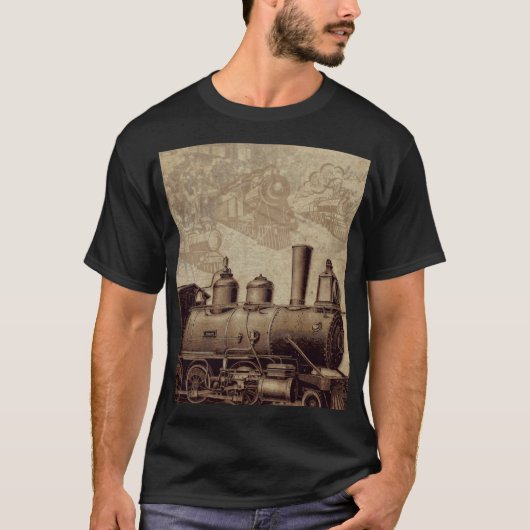 trein en oude spoorweg t-shirt (Voorkant)