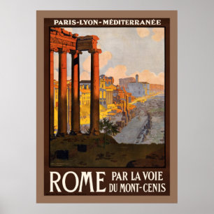  trein en Parijs Lyon Middellandse Zee naar Rome Poster