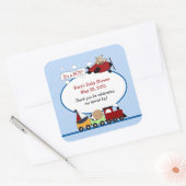 TREIN EN VLIEGTUIG VIERKANTE GUNST STICKER (Envelop)