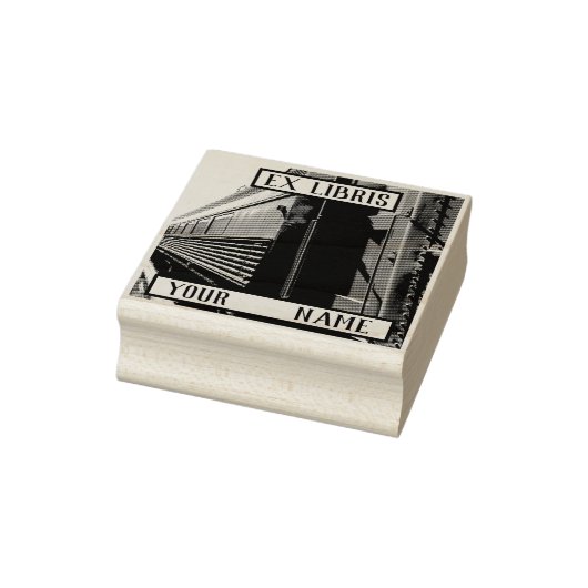Trein ex Libris Boekplaat Rubberstempel (Stempel)