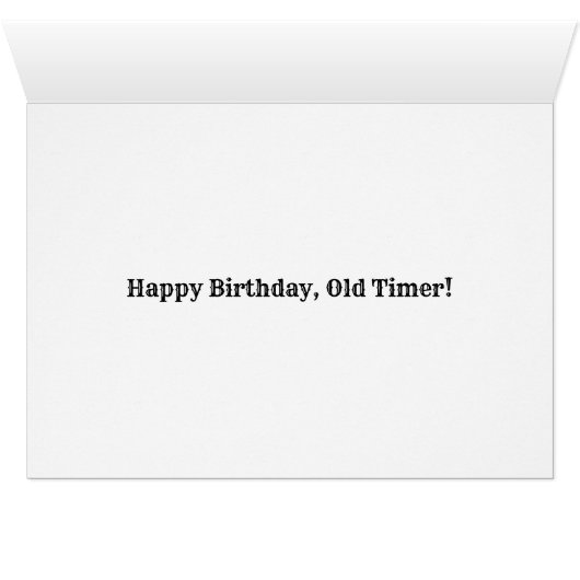 trein, fijne verjaardag, oldtimer! (Binenzijde Horizontaal (Onderkant))