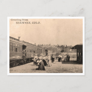  trein foto Groeten Shawnee Colorado Briefkaart