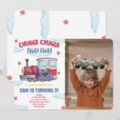 Trein Foto Uitnodigingen (Voorkant / Achterkant)