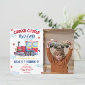 Trein Foto Uitnodigingen (Staand voorkant)