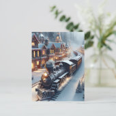  trein gepersonaliseerde kerst briefkaart (Staand voorkant)