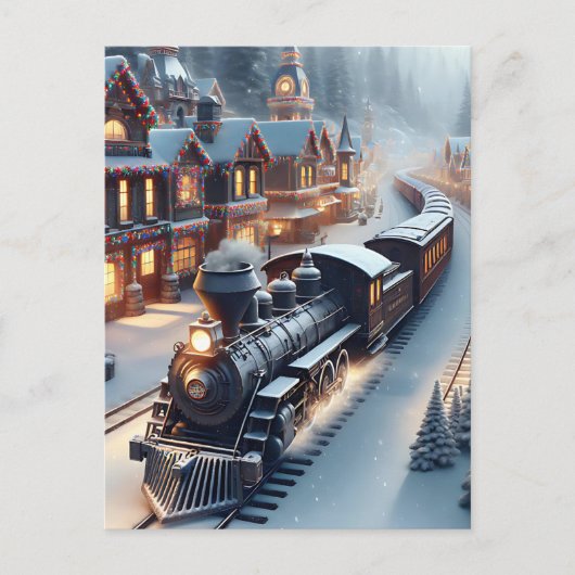  trein gepersonaliseerde kerst briefkaart (Voorkant)