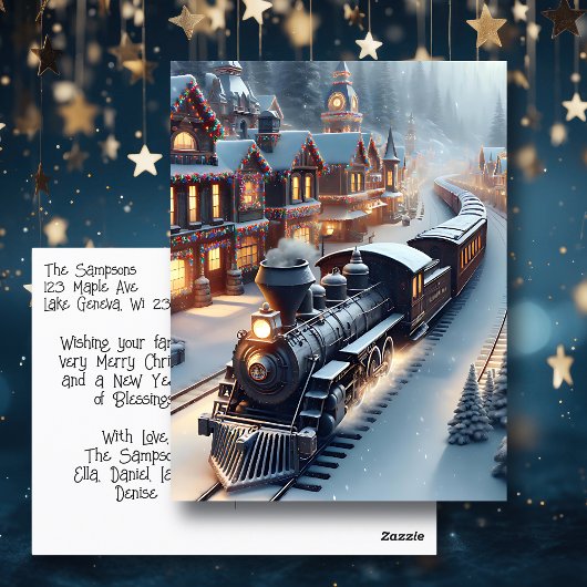  trein gepersonaliseerde kerst briefkaart