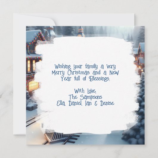 trein gepersonaliseerde kerst kaart (Achterkant)