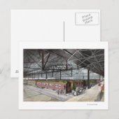 Trein geplaatst op het station van de Unie Briefkaart (Voorkant / Achterkant)