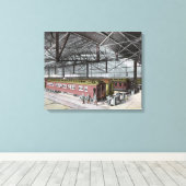 Trein geplaatst op het station van de Unie Canvas Afdruk (Insitu (Houten vloer))