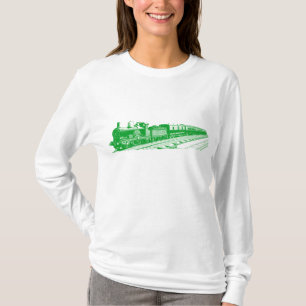  trein - groen gras t-shirt