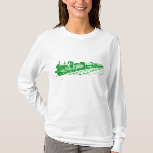 trein - groen gras t-shirt (Voorkant)