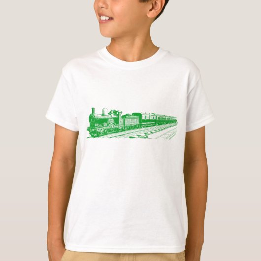 trein - groen gras t-shirt (Voorkant)