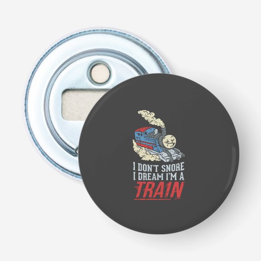 Trein - Ik Ben Een Trein Button Flesopener (Voorkant)