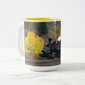 Trein in bij Silverton Tweekleurige Koffiemok (Voorkant links)