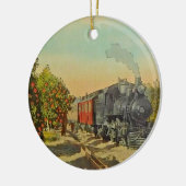 Trein in de Oranje Groves Keramisch Ornament (Links)