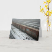 Trein in de sneeuw kaart (Gele Bloem)