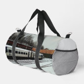 Trein, in de sneeuw plunjezak (Rechterhoek)