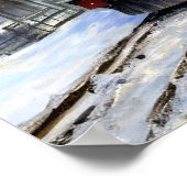 Trein in de sneeuw poster (Hoek)