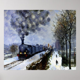 Trein in de sneeuw poster
