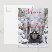Trein in de sneeuw Vrolijk kerstfeest Feestdagenkaart (Voorkant / Achterkant)
