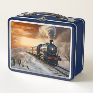 Trein in de winteravond