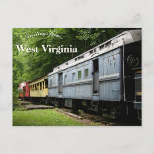 Trein in Durbin West Virginia Briefkaart