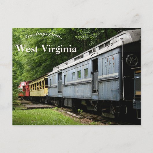 Trein in Durbin West Virginia Briefkaart (Voorkant)