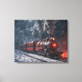  trein in een Storm Canvas Afdruk (Voorkant)