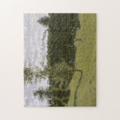 Trein in in de landelijke Monet Fine Art Legpuzzel (Verticaal)