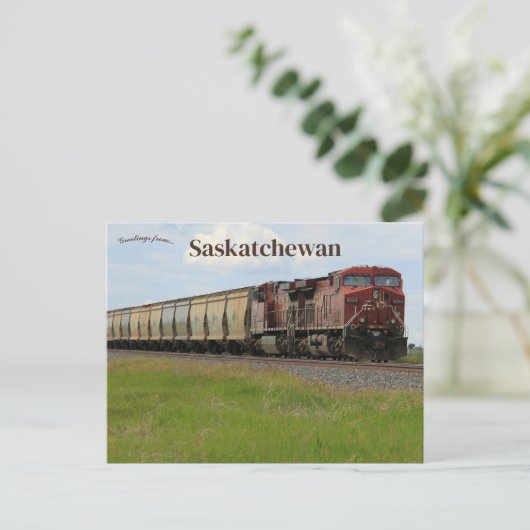 Trein in Indiaas hoofd Saskatchewan Canada Briefka Briefkaart (Staand voorkant)